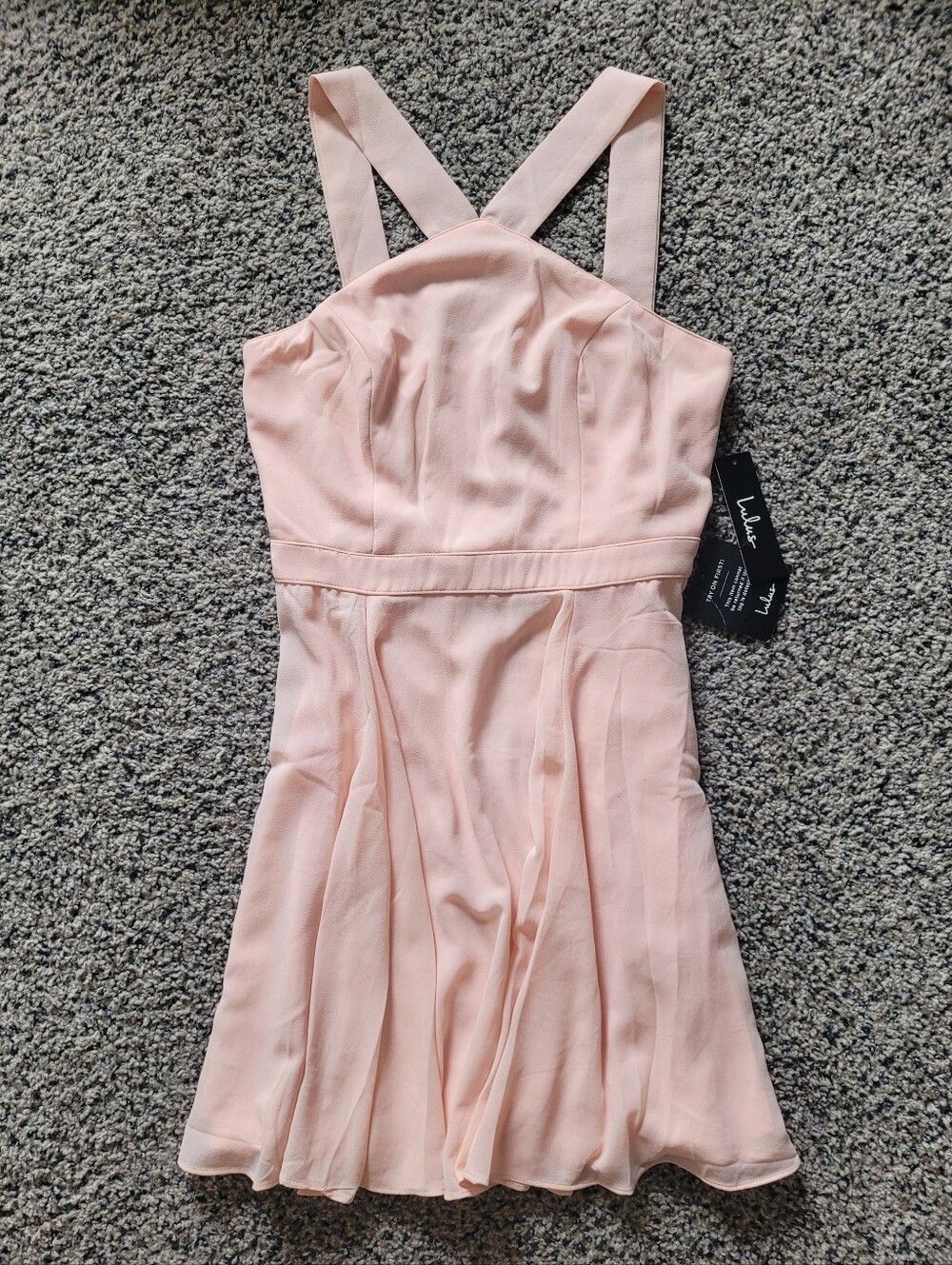 NWT Lulus Forevermore Peach Skater Dress